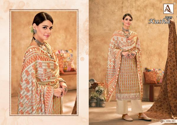 Alok Kusha Pashmina Digital Print Embroidery Dress Material Collection 